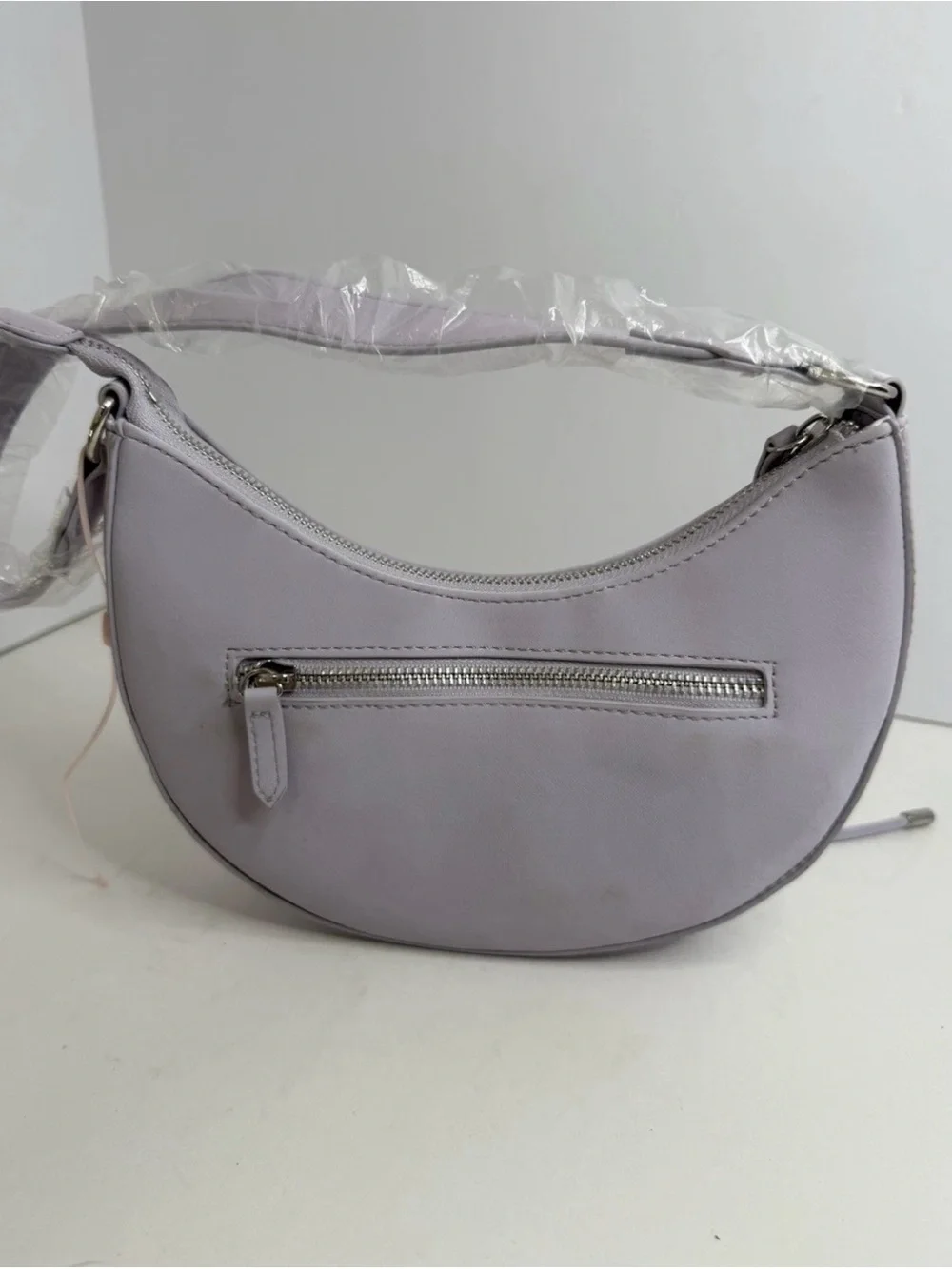 Paris Lilac Crescent Shoulder Bag Y2K Lace Up‎ Detail Baguette Purse Purple New